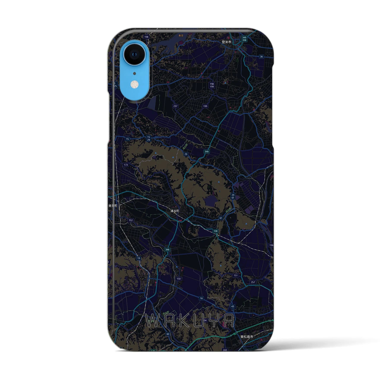 【涌谷（宮城県）】地図柄iPhoneケース（バックカバータイプ）