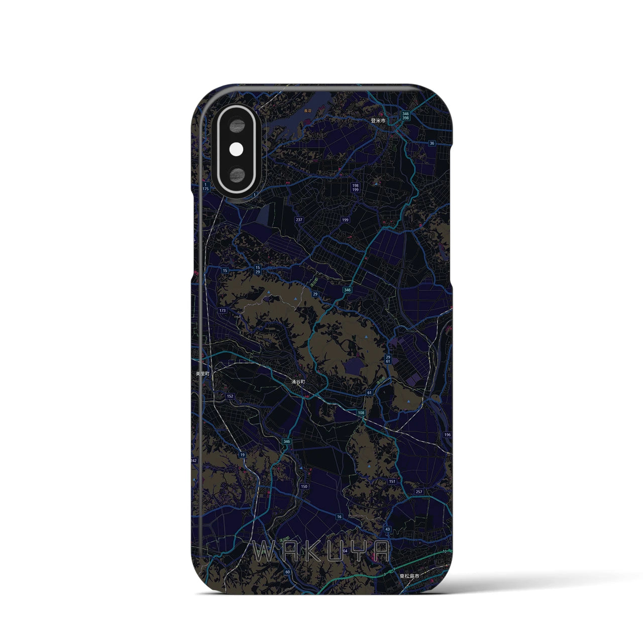 【涌谷（宮城県）】地図柄iPhoneケース（バックカバータイプ）