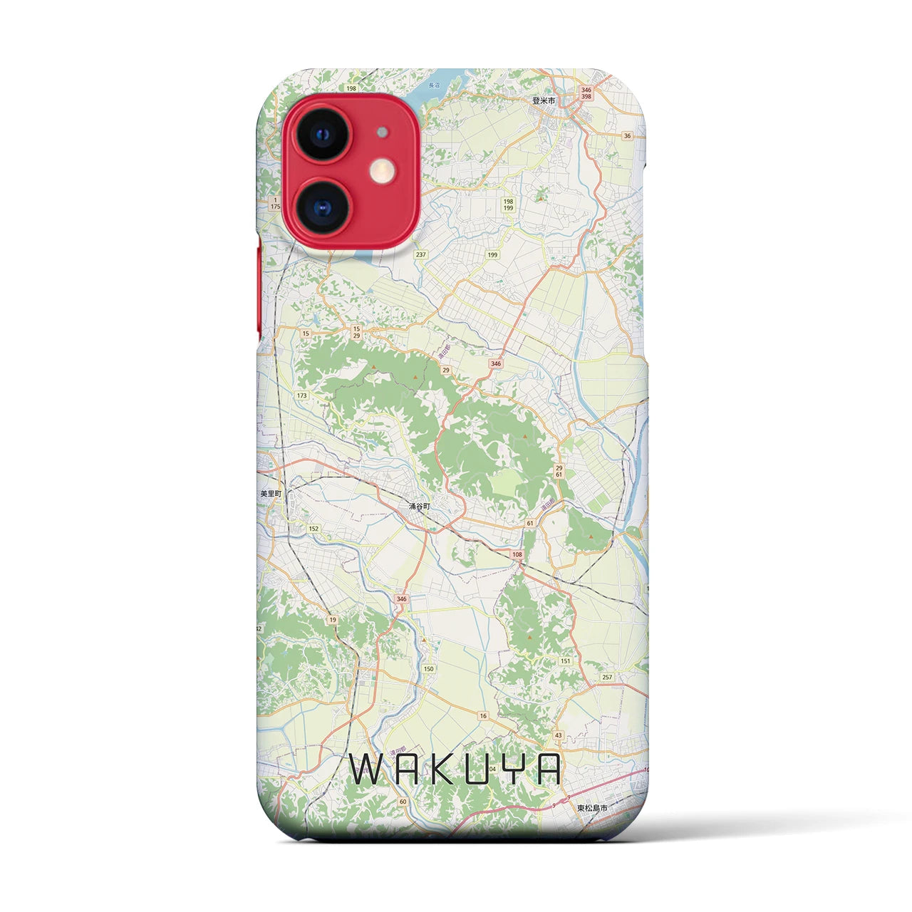 【涌谷（宮城県）】地図柄iPhoneケース（バックカバータイプ）