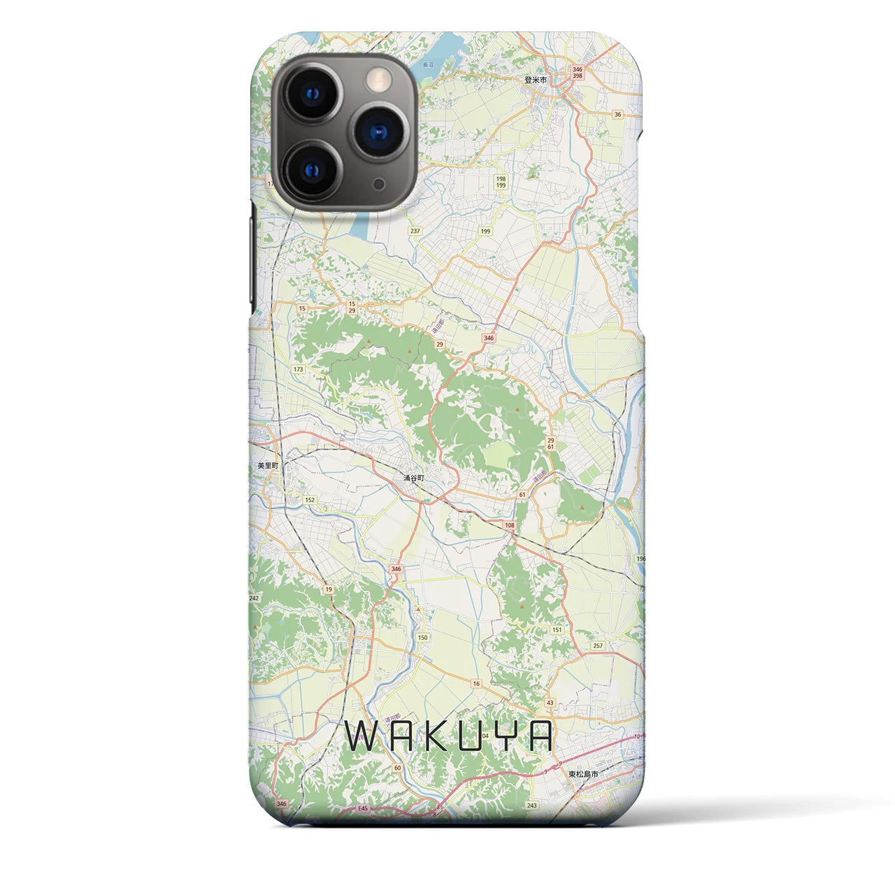 【涌谷（宮城県）】地図柄iPhoneケース（バックカバータイプ）