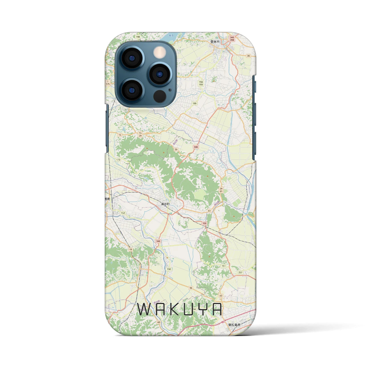 【涌谷（宮城県）】地図柄iPhoneケース（バックカバータイプ）