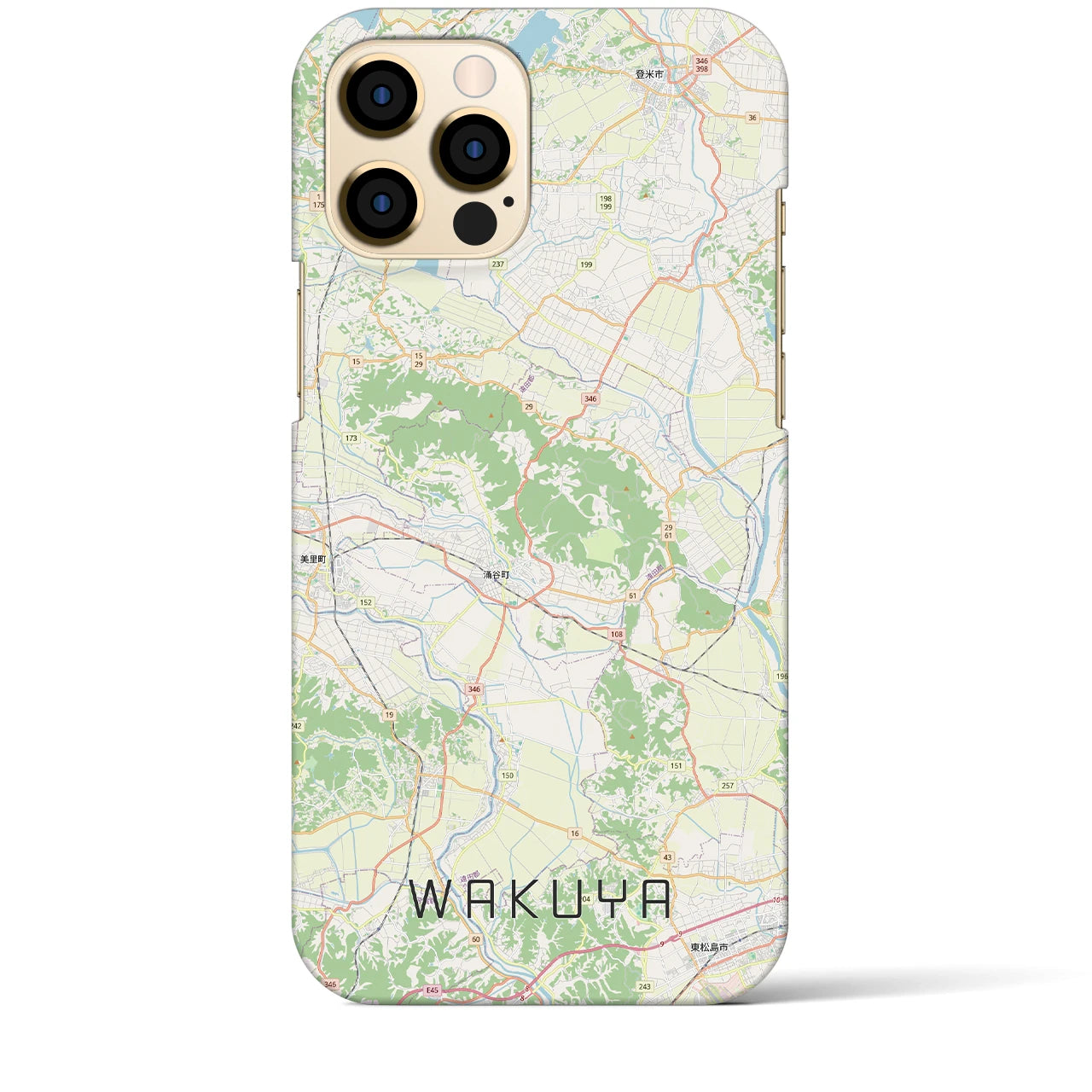 【涌谷（宮城県）】地図柄iPhoneケース（バックカバータイプ）