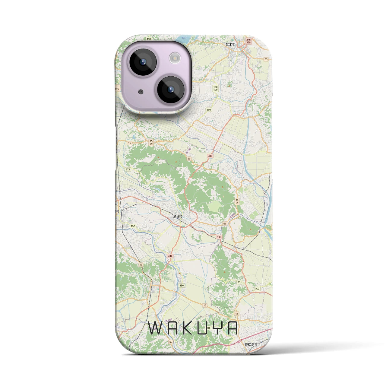 【涌谷（宮城県）】地図柄iPhoneケース（バックカバータイプ）