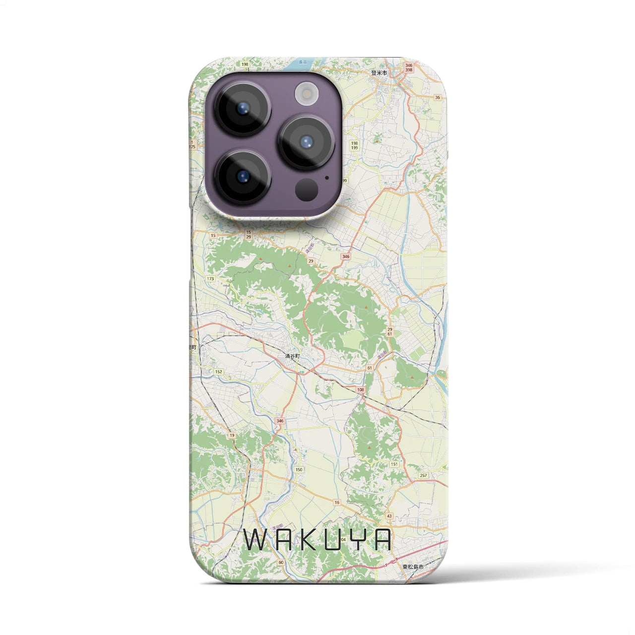 【涌谷（宮城県）】地図柄iPhoneケース（バックカバータイプ）