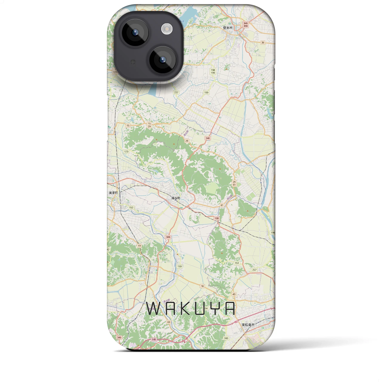 【涌谷（宮城県）】地図柄iPhoneケース（バックカバータイプ）