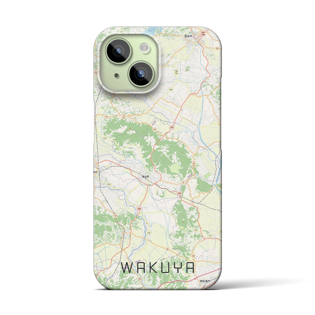 【涌谷（宮城県）】地図柄iPhoneケース（バックカバータイプ）