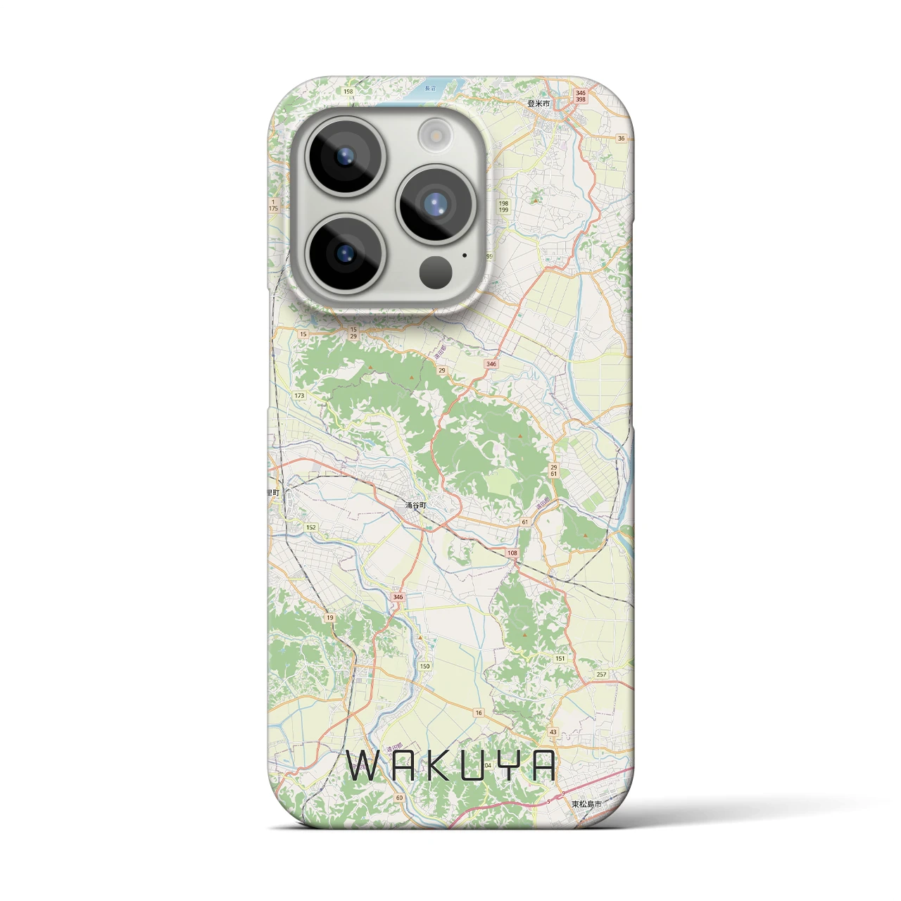【涌谷（宮城県）】地図柄iPhoneケース（バックカバータイプ）