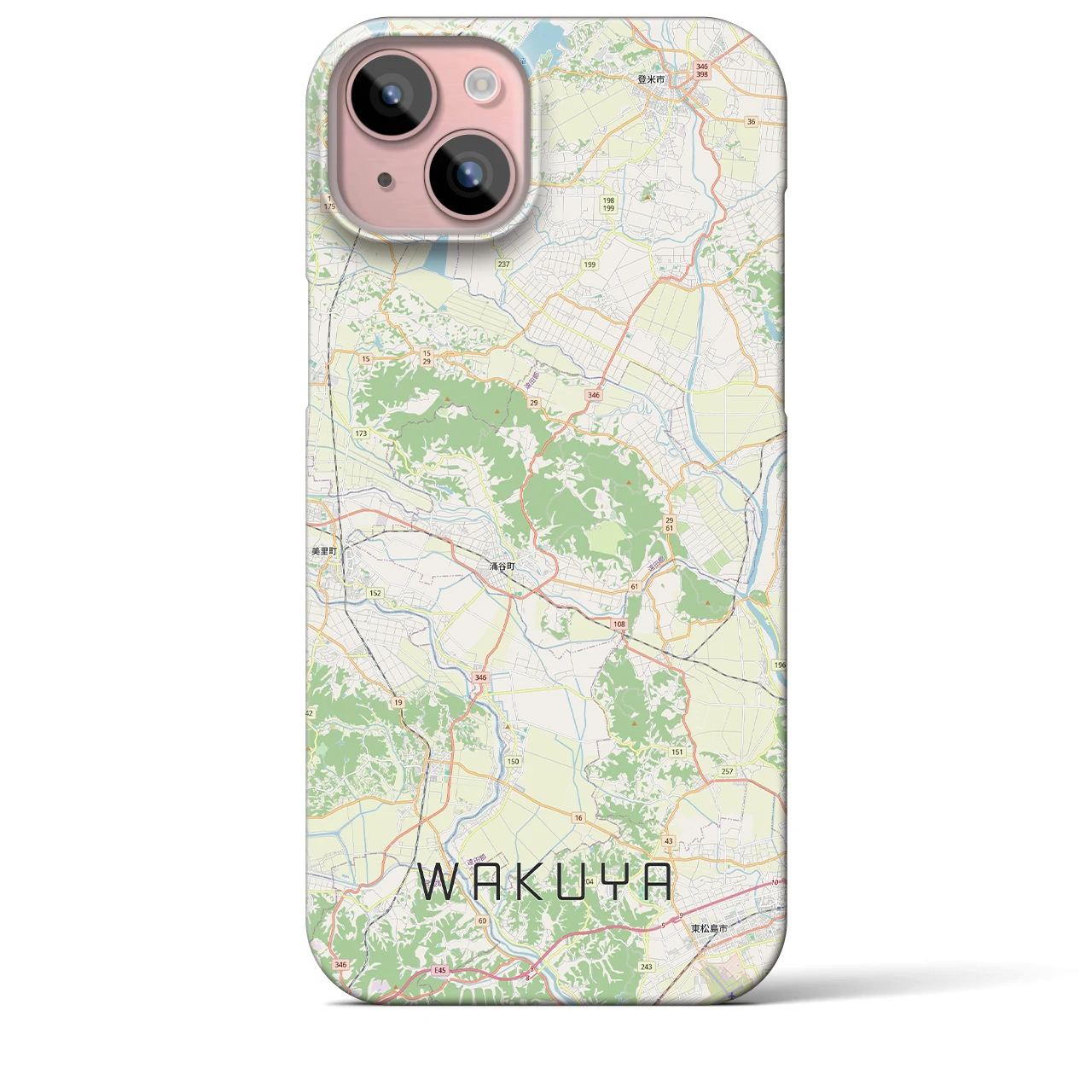 【涌谷（宮城県）】地図柄iPhoneケース（バックカバータイプ）