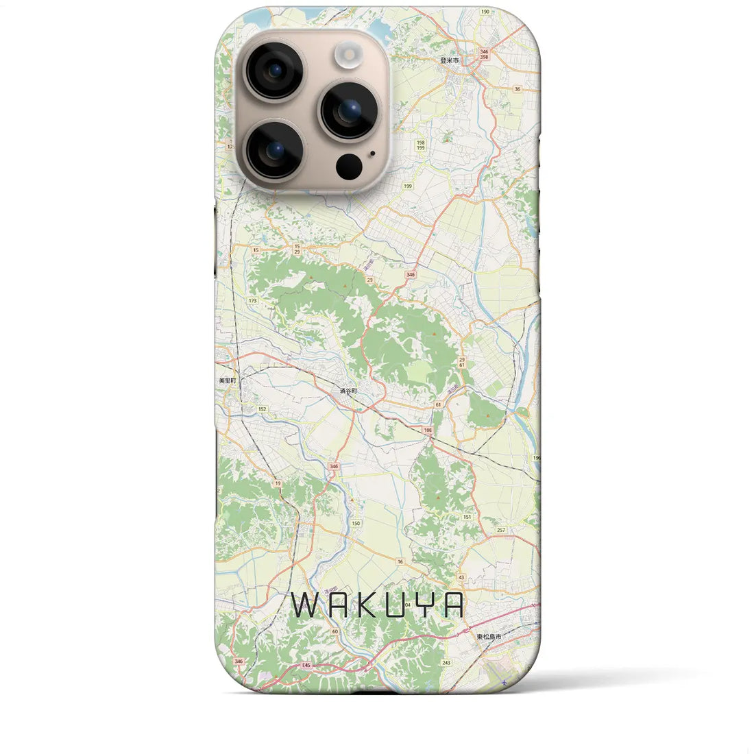 【涌谷（宮城県）】地図柄iPhoneケース（バックカバータイプ）