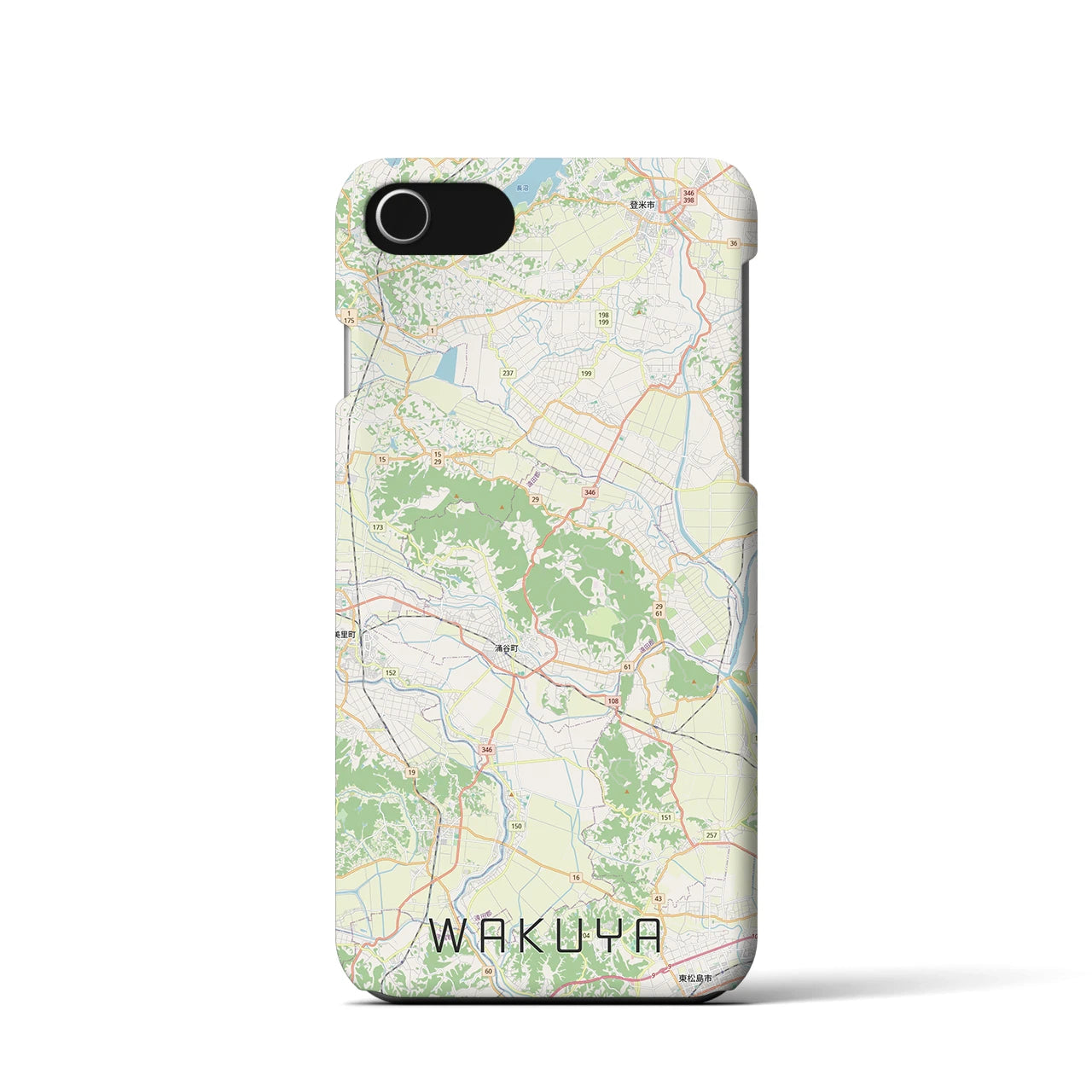 【涌谷（宮城県）】地図柄iPhoneケース（バックカバータイプ）