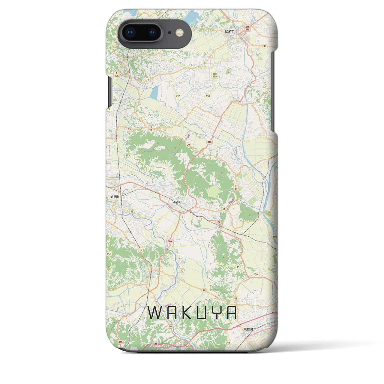 【涌谷（宮城県）】地図柄iPhoneケース（バックカバータイプ）