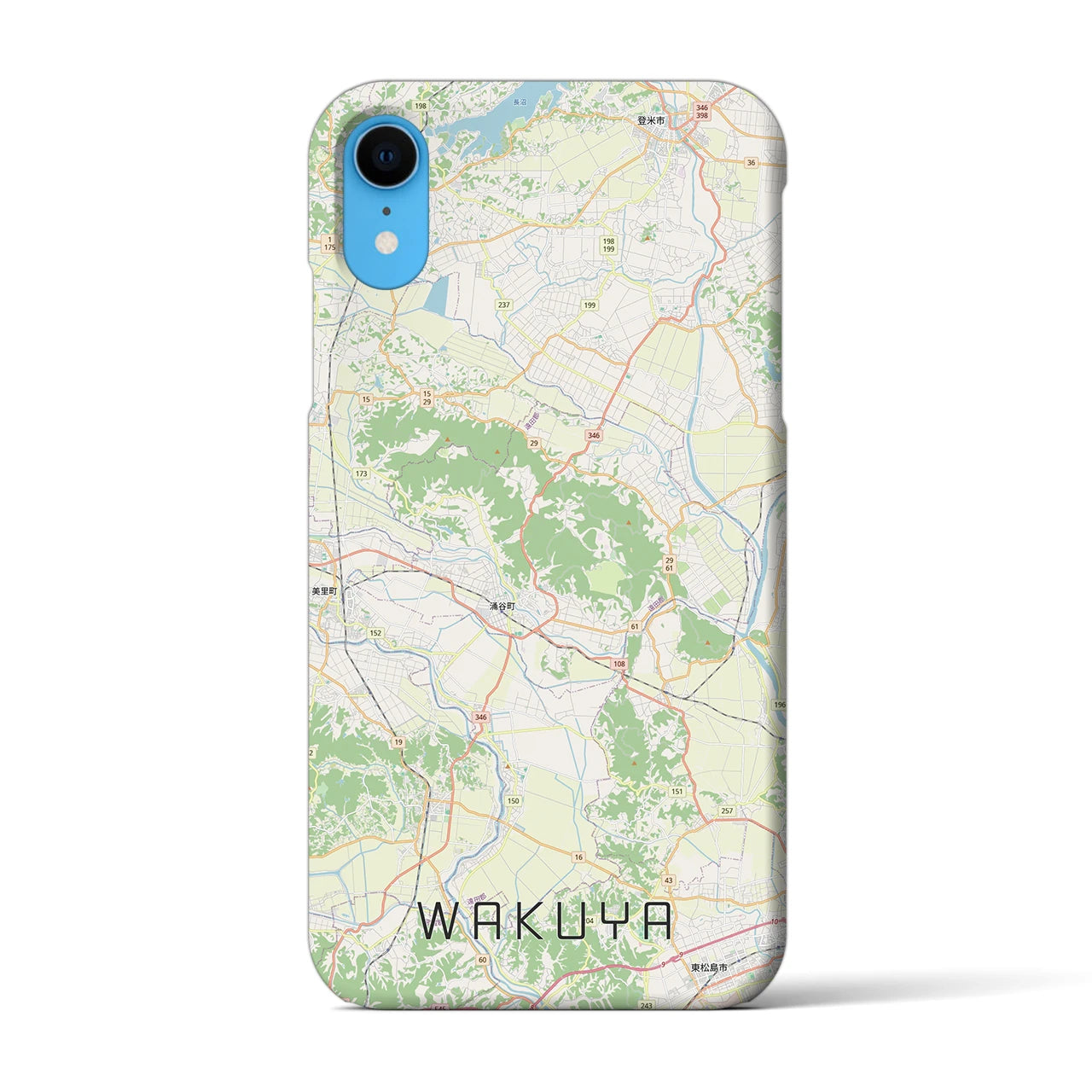 【涌谷（宮城県）】地図柄iPhoneケース（バックカバータイプ）