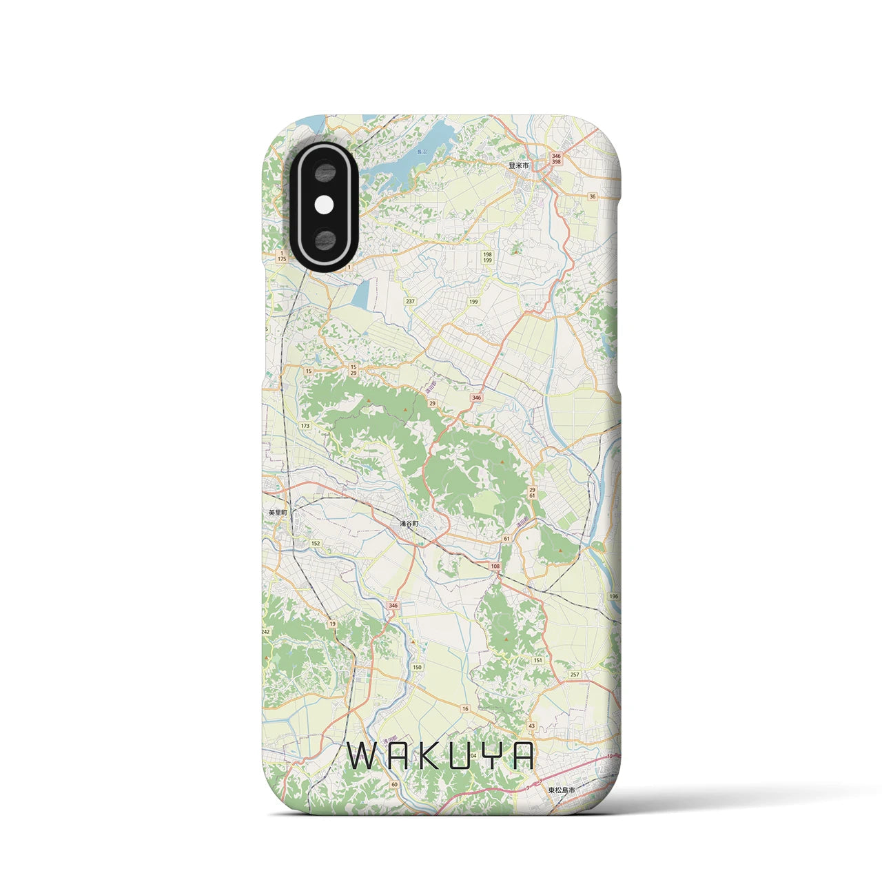 【涌谷（宮城県）】地図柄iPhoneケース（バックカバータイプ）