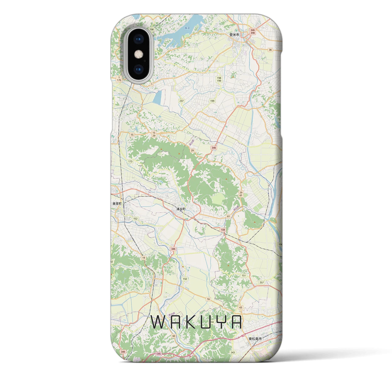【涌谷（宮城県）】地図柄iPhoneケース（バックカバータイプ）