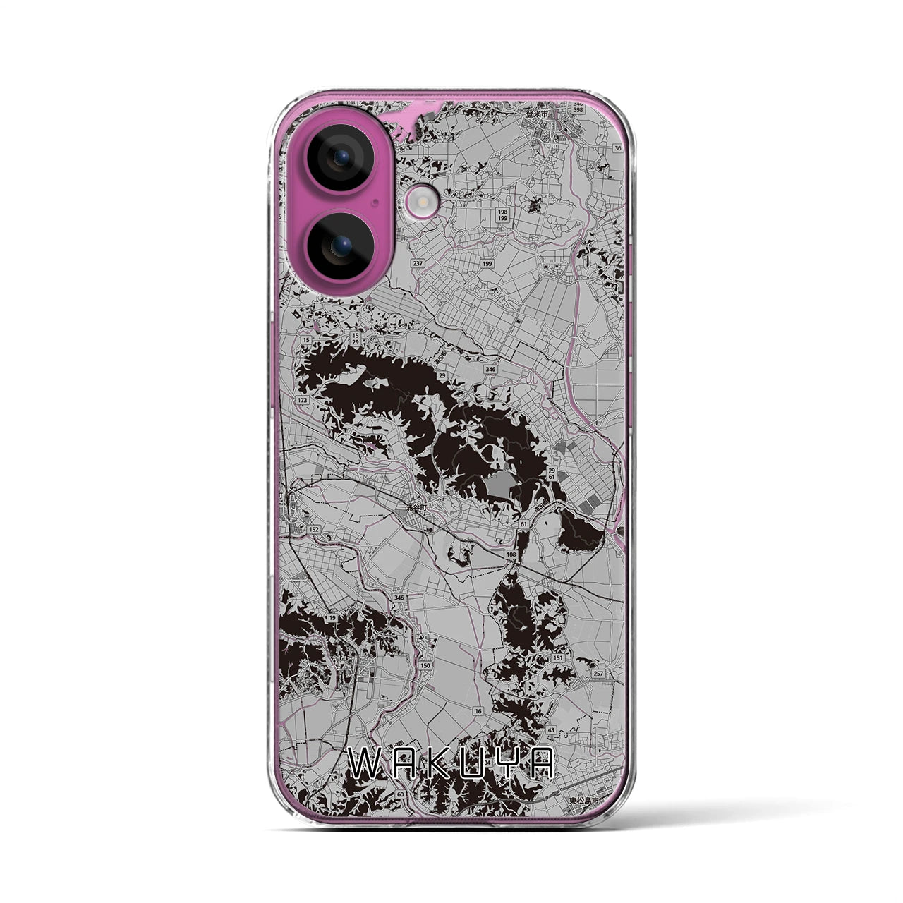 【涌谷（宮城県）】地図柄iPhoneケース（クリアタイプ）