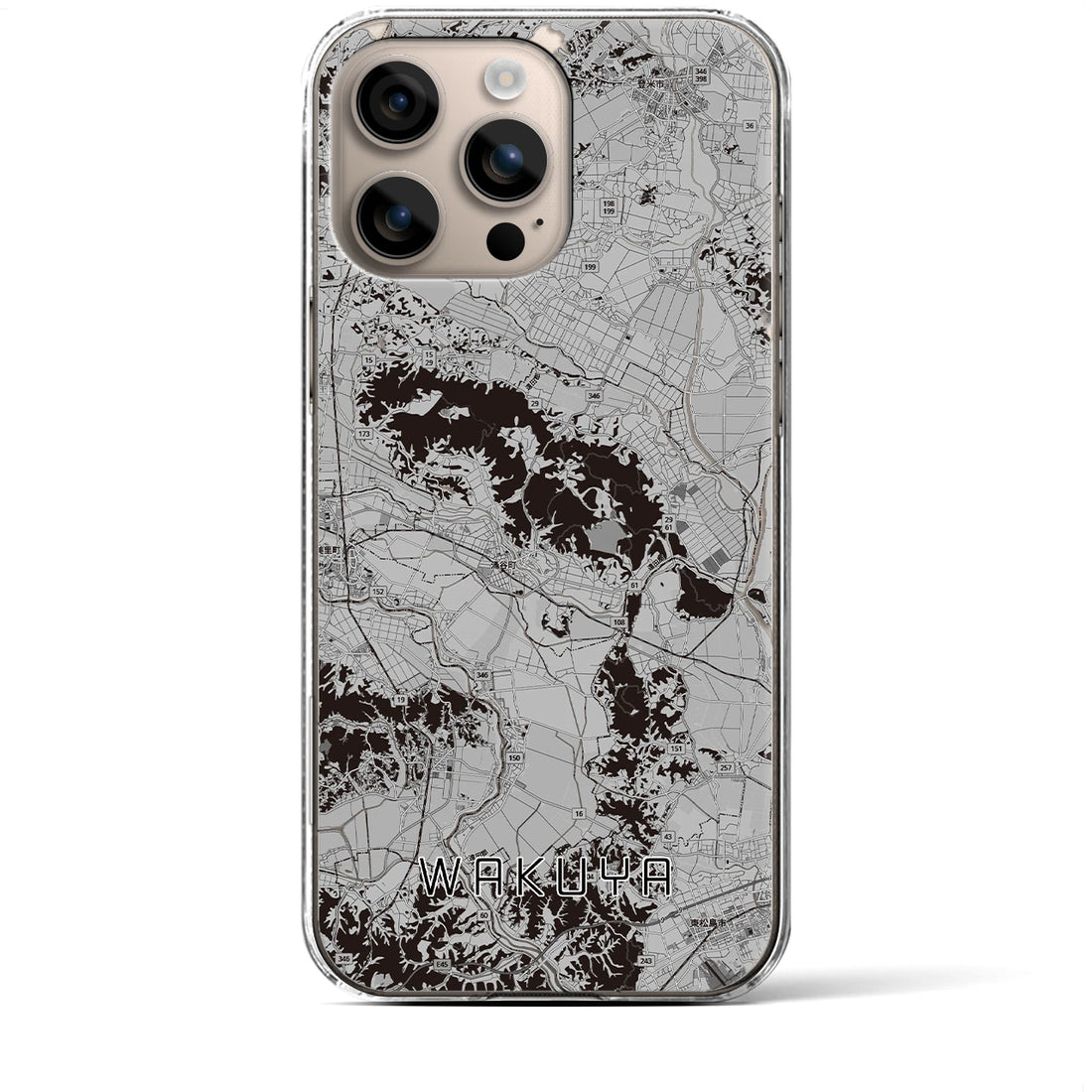 【涌谷(宮城県)】地図柄iPhoneケース(クリアタイプ)