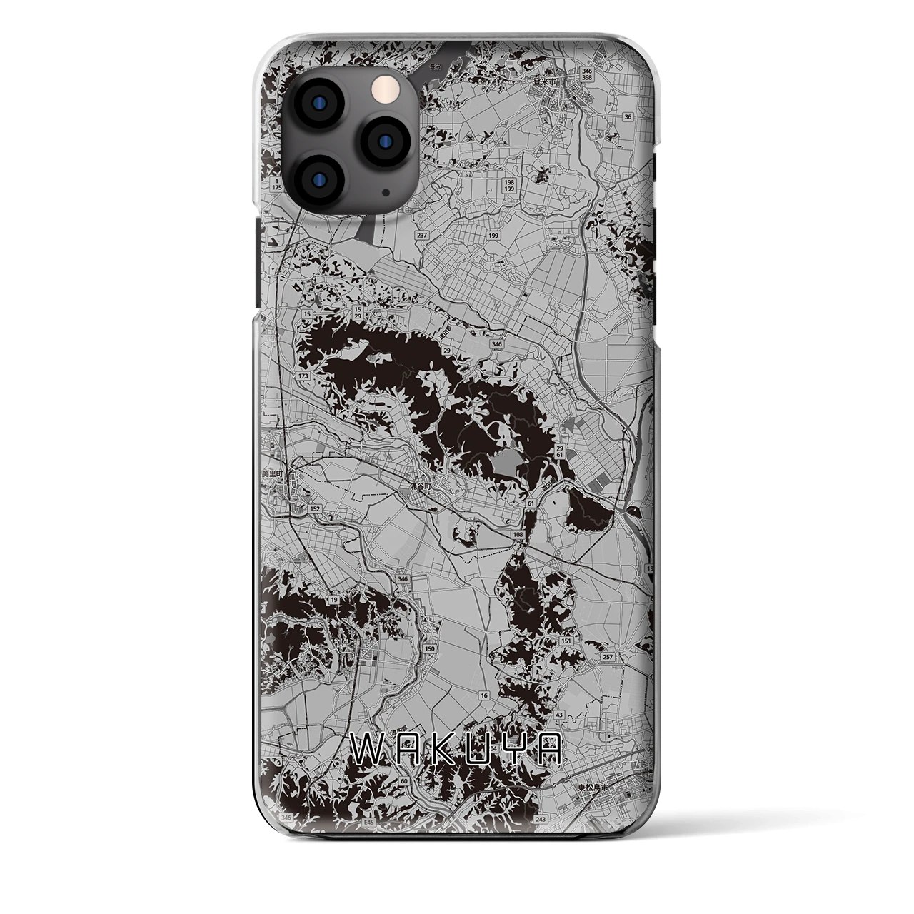 【涌谷（宮城県）】地図柄iPhoneケース（クリアタイプ）