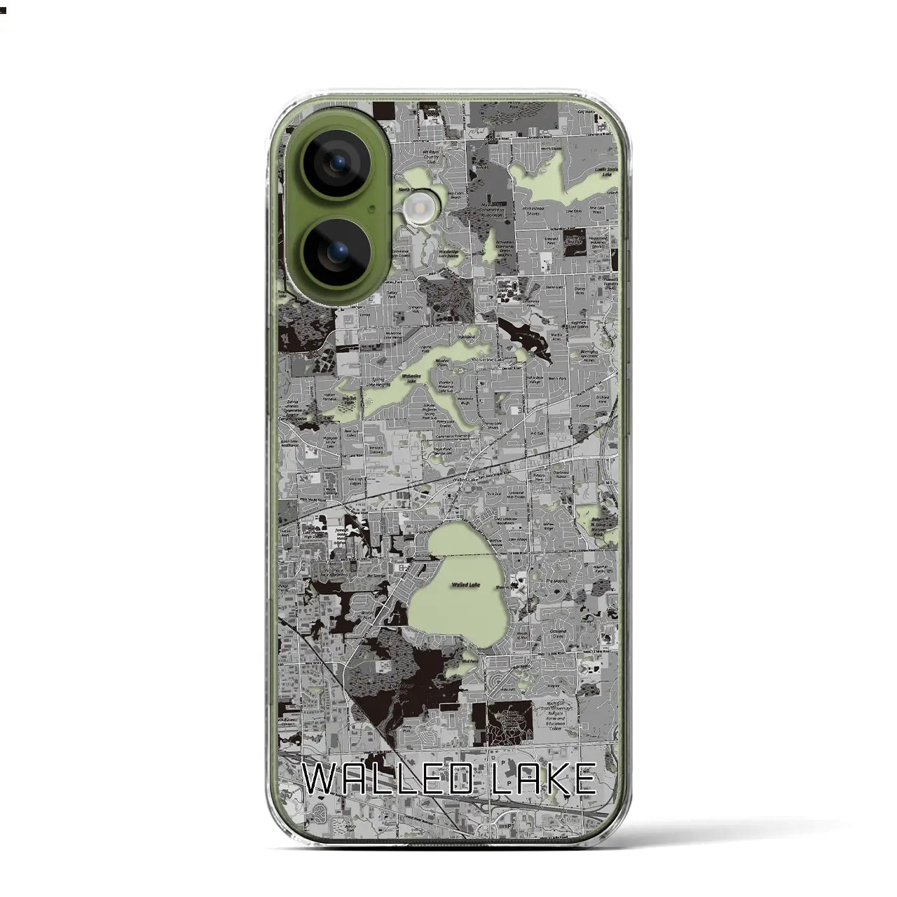 【ウォールドレイク（アメリカ）】地図柄iPhoneケース（クリアタイプ）