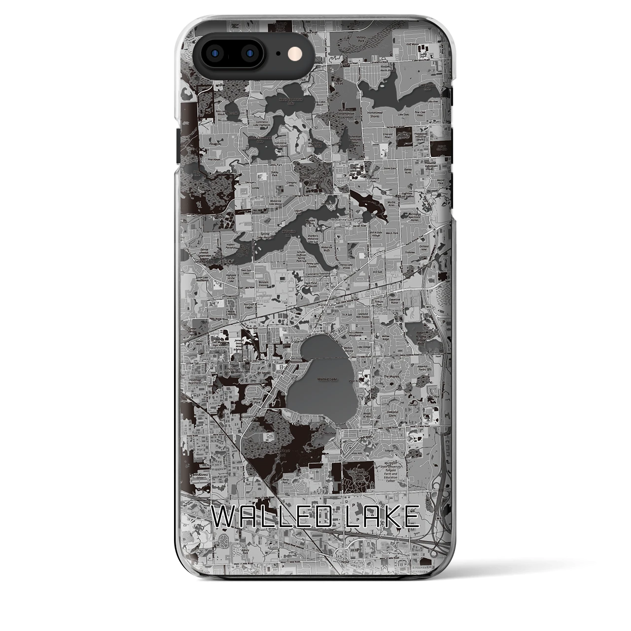 【ウォールドレイク（アメリカ）】地図柄iPhoneケース（クリアタイプ）