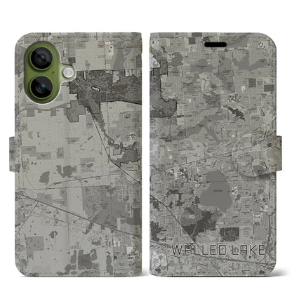 【ウォールドレイク（アメリカ）】地図柄iPhoneケース（手帳タイプ）