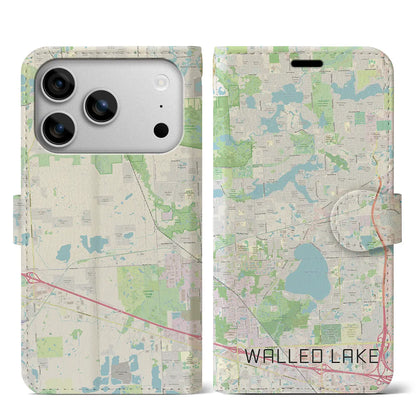 【ウォールドレイク（アメリカ）】地図柄iPhoneケース（手帳タイプ）