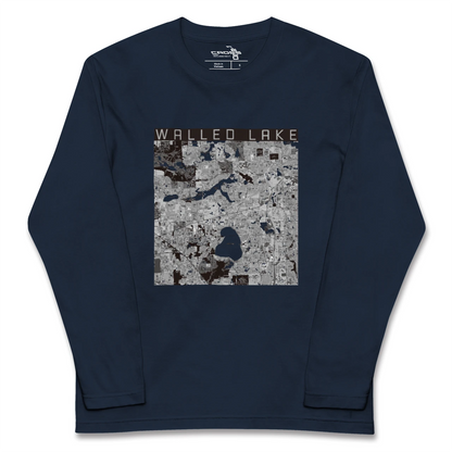 【ウォールドレイク（アメリカ）】地図柄ロングスリーブTシャツ