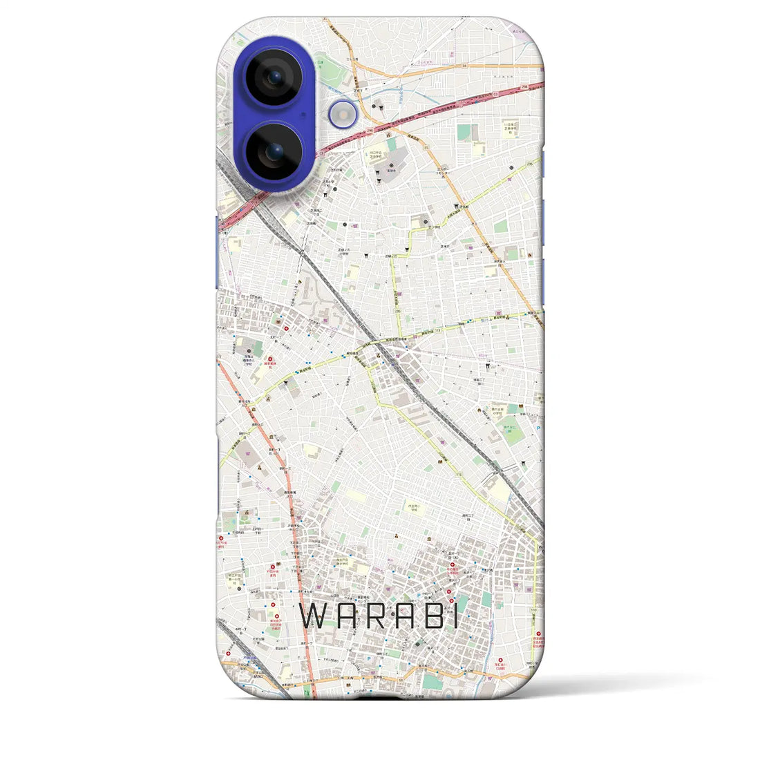 【蕨(埼玉県)】地図柄iPhoneケース(バックカバータイプ)ナチュラル・iPhone 16 Pro Max 用