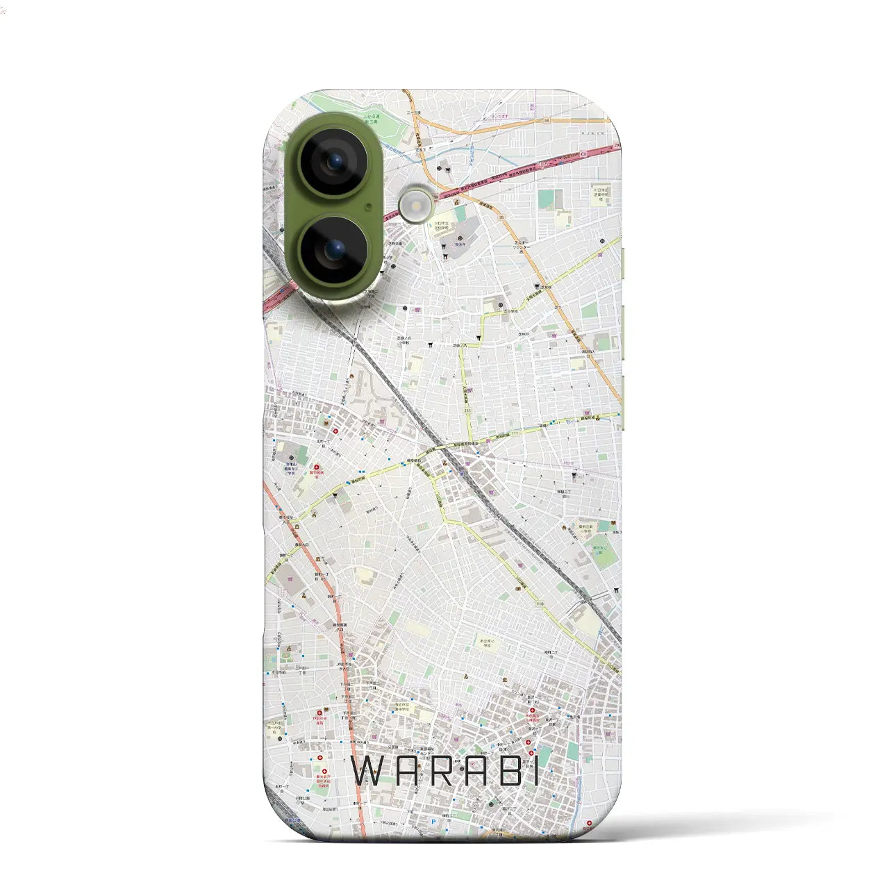 【蕨（埼玉県）】地図柄iPhoneケース（バックカバータイプ）