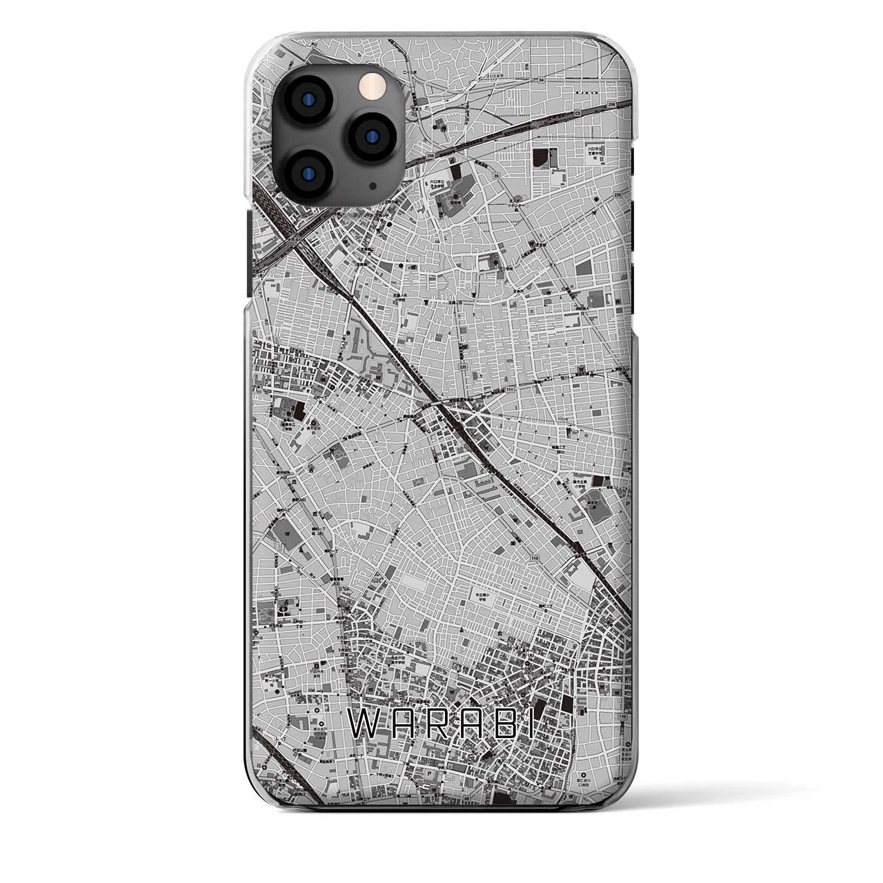 【蕨（埼玉県）】地図柄iPhoneケース（クリアタイプ）