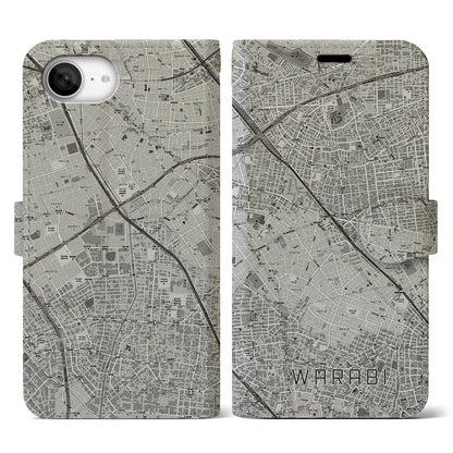 【蕨（埼玉県）】地図柄iPhoneケース（手帳タイプ）