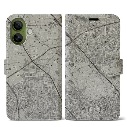 【蕨（埼玉県）】地図柄iPhoneケース（手帳タイプ）