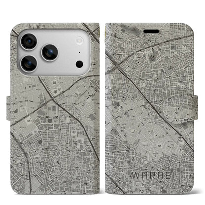 【蕨（埼玉県）】地図柄iPhoneケース（手帳タイプ）