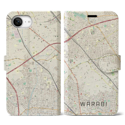 【蕨（埼玉県）】地図柄iPhoneケース（手帳タイプ）