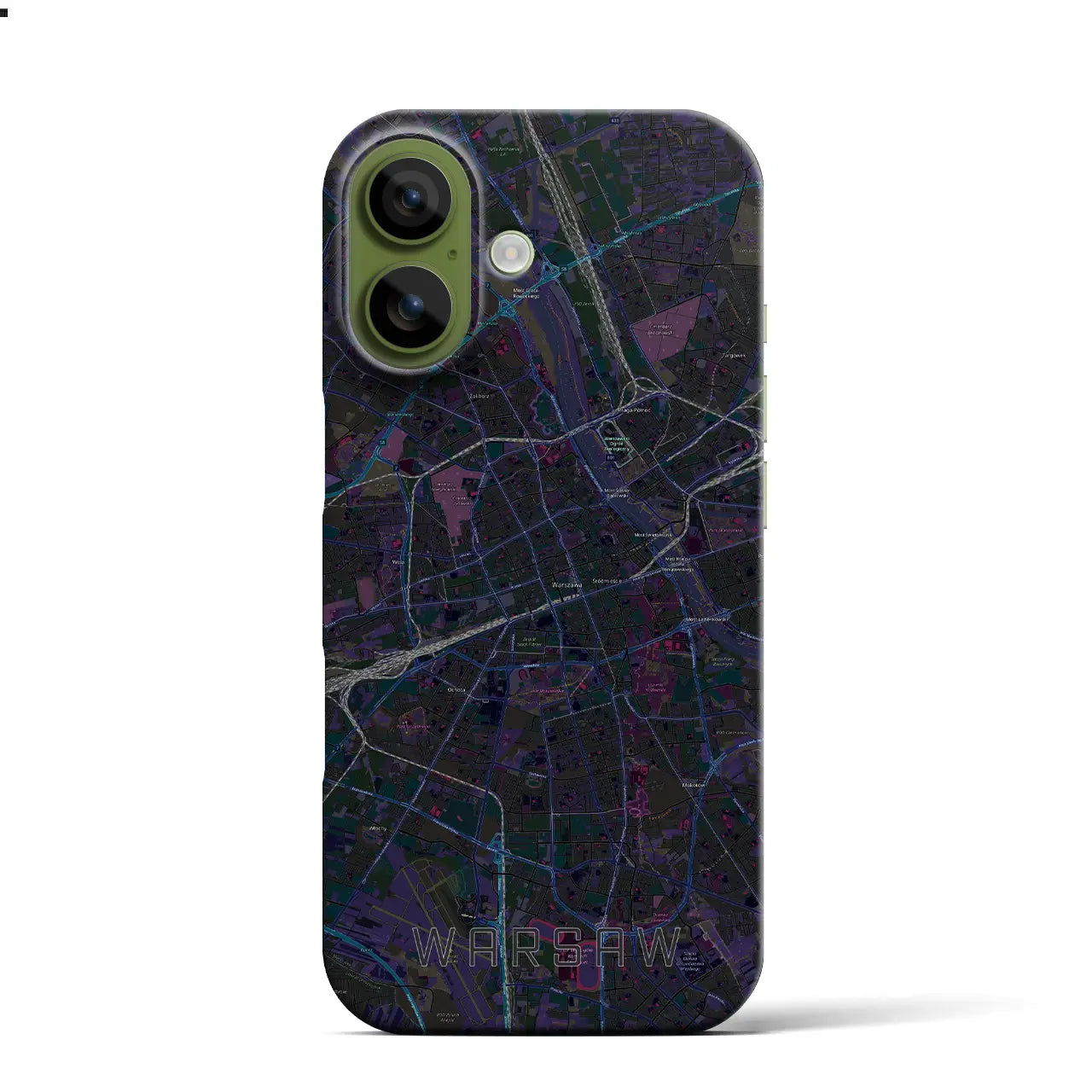 【ワルシャワ（ポーランド）】地図柄iPhoneケース（バックカバータイプ）