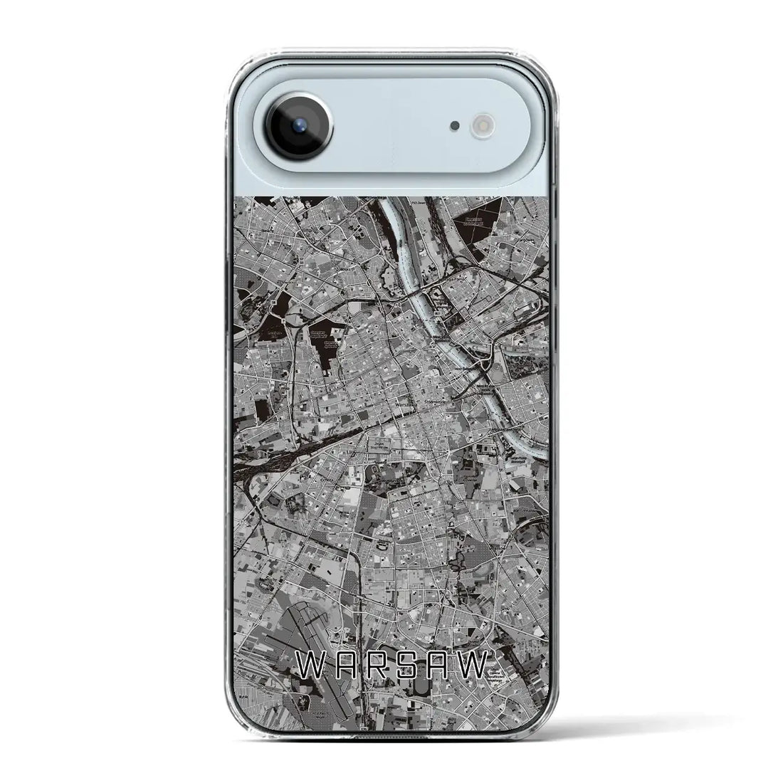 【ワルシャワ(ポーランド)】地図柄iPhoneケース(クリアタイプ)モノトーン・iPhone 17 Pro Max 用