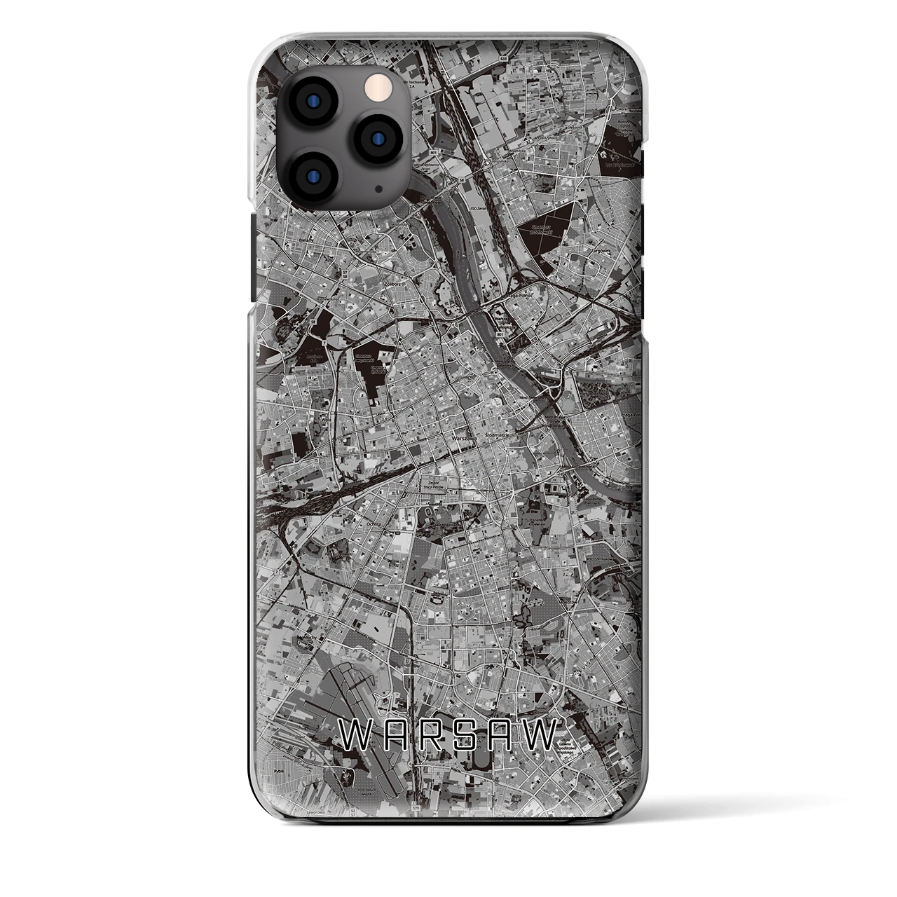 【ワルシャワ（ポーランド）】地図柄iPhoneケース（クリアタイプ）