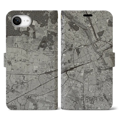【ワルシャワ（ポーランド）】地図柄iPhoneケース（手帳タイプ）