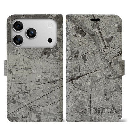 【ワルシャワ（ポーランド）】地図柄iPhoneケース（手帳タイプ）