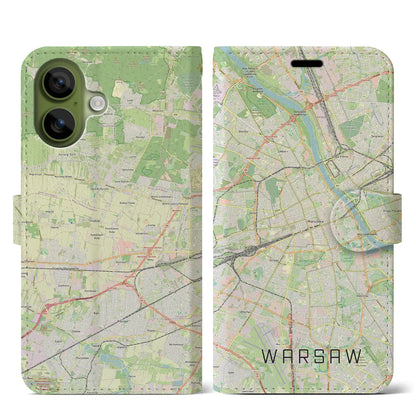 【ワルシャワ（ポーランド）】地図柄iPhoneケース（手帳タイプ）