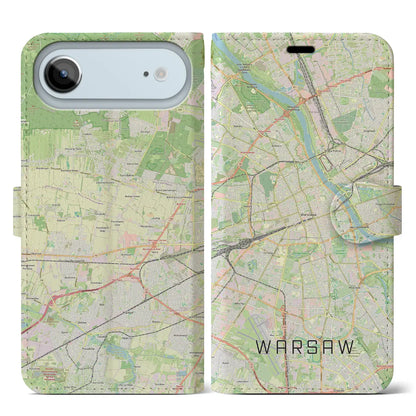 【ワルシャワ（ポーランド）】地図柄iPhoneケース（手帳タイプ）