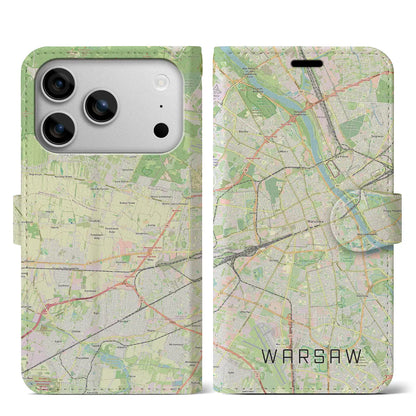 【ワルシャワ（ポーランド）】地図柄iPhoneケース（手帳タイプ）