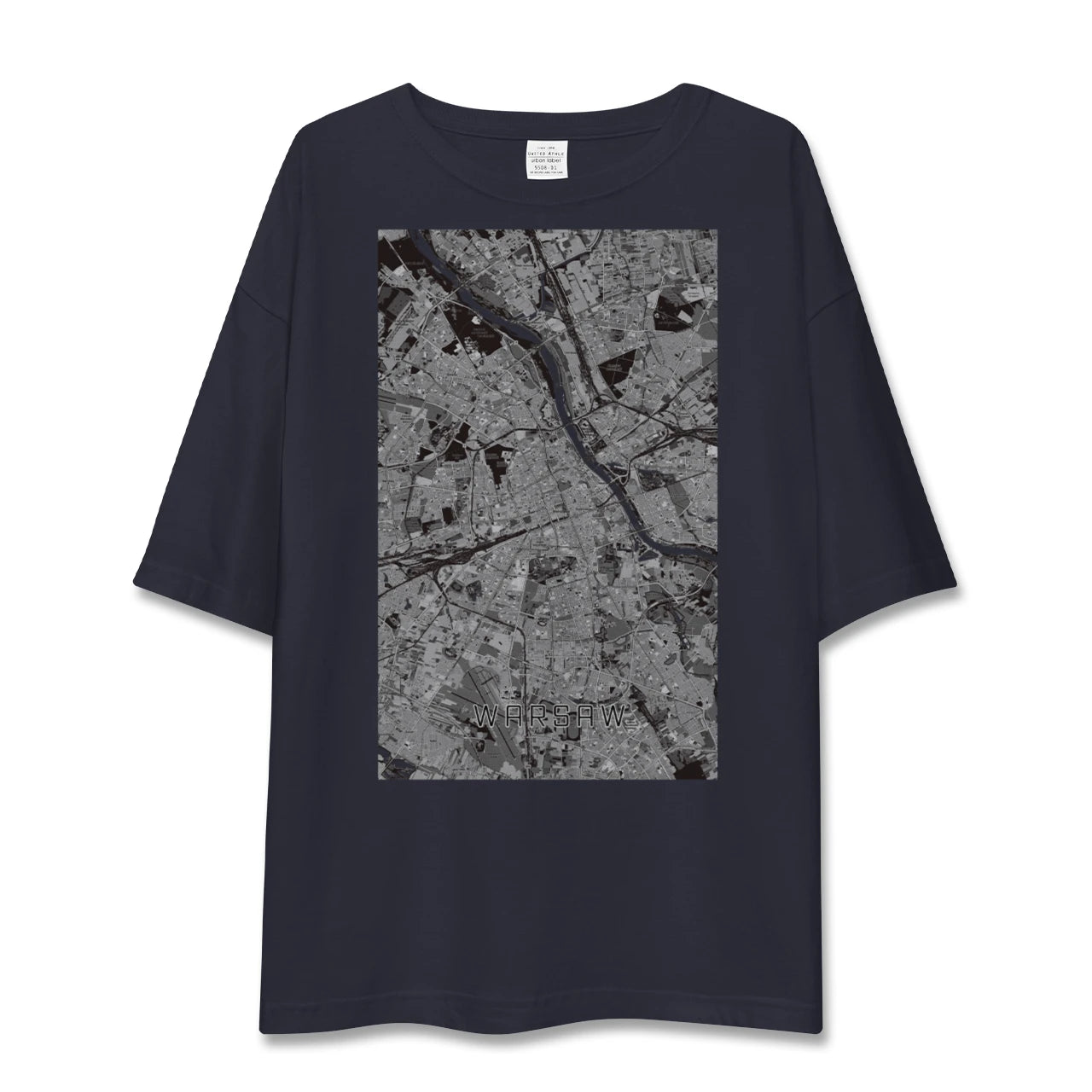 【ワルシャワ（ポーランド）】地図柄ビッグシルエットTシャツ