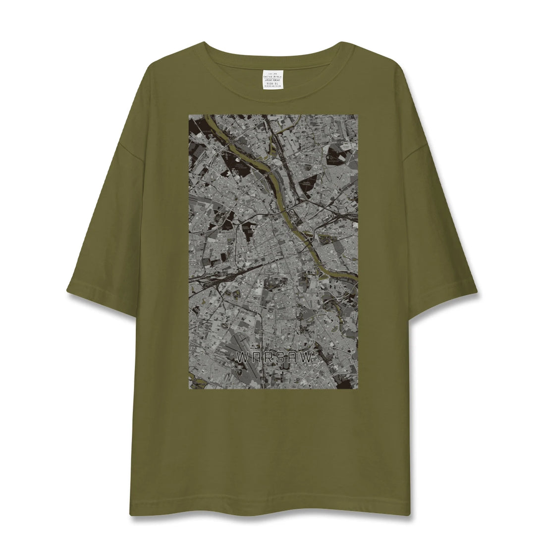 【ワルシャワ(ポーランド)】地図柄ビッグシルエットTシャツ