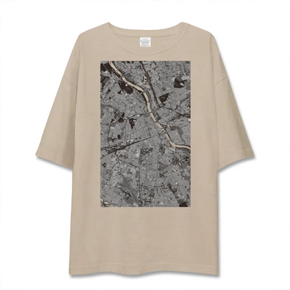 【ワルシャワ（ポーランド）】地図柄ビッグシルエットTシャツ