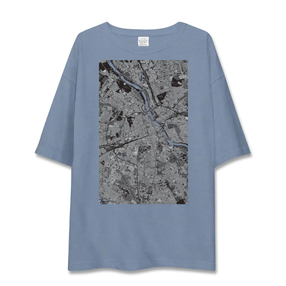 【ワルシャワ（ポーランド）】地図柄ビッグシルエットTシャツ