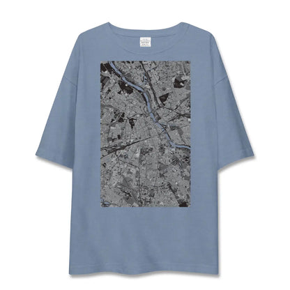 【ワルシャワ（ポーランド）】地図柄ビッグシルエットTシャツ