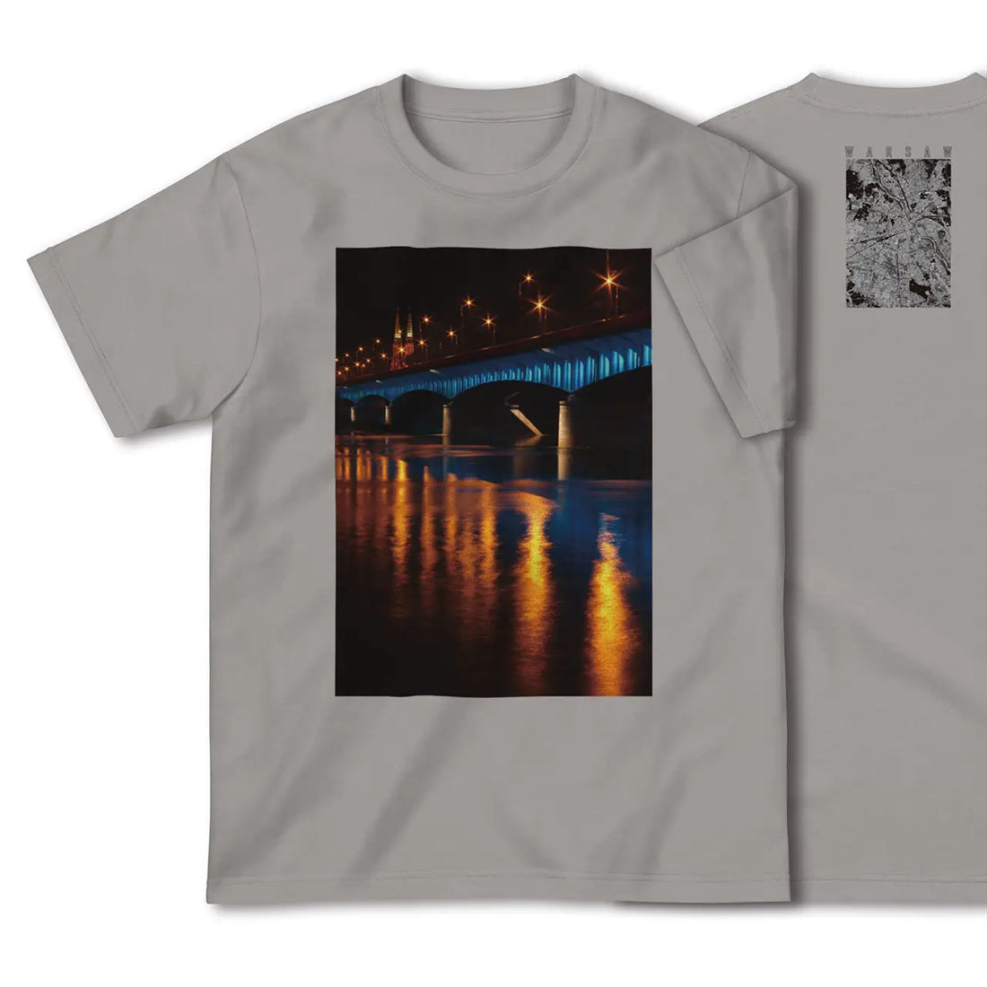 【ワルシャワ(ポーランド)】Map World ハイクオリティTシャツ