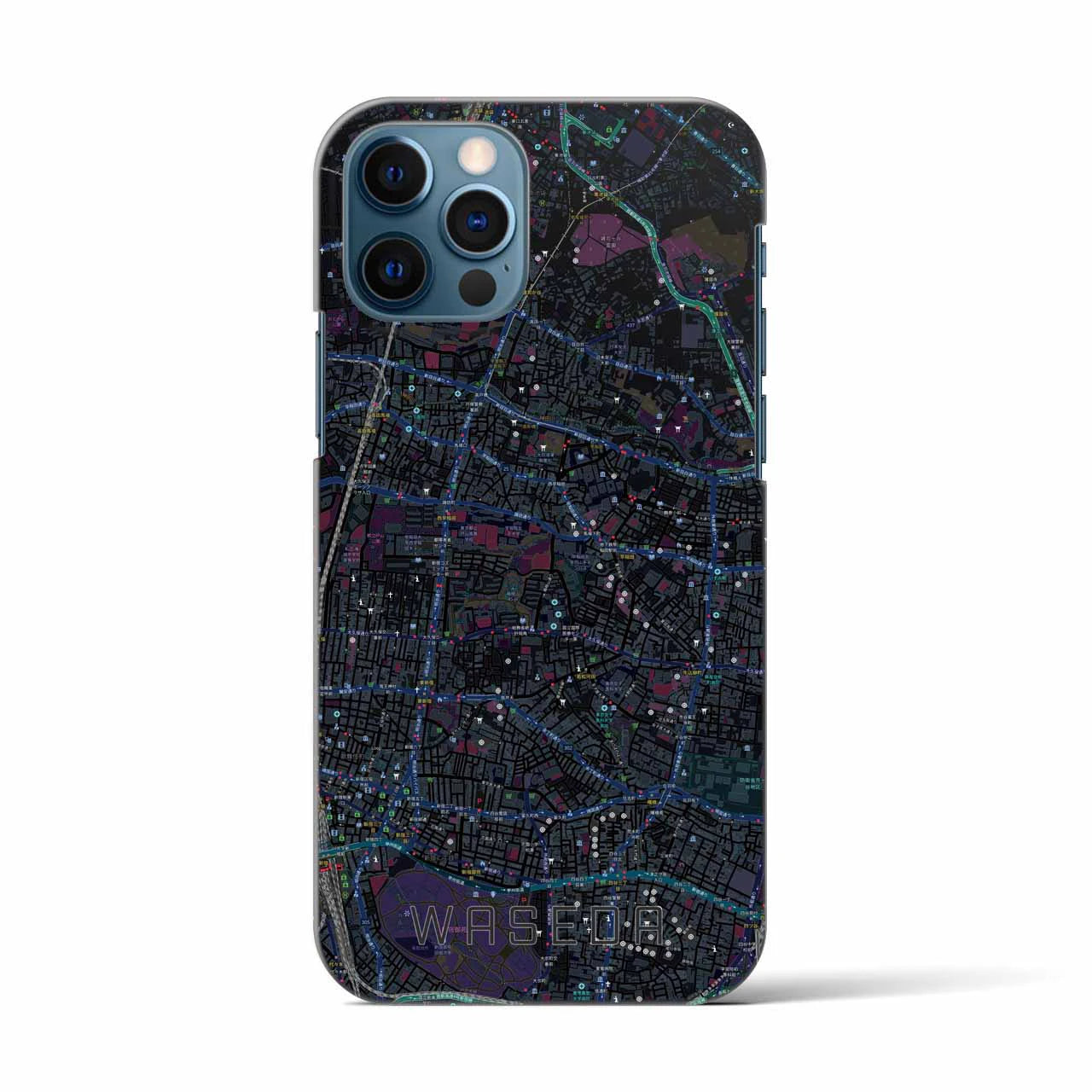 【早稲田2（東京都）】地図柄iPhoneケース（バックカバータイプ）