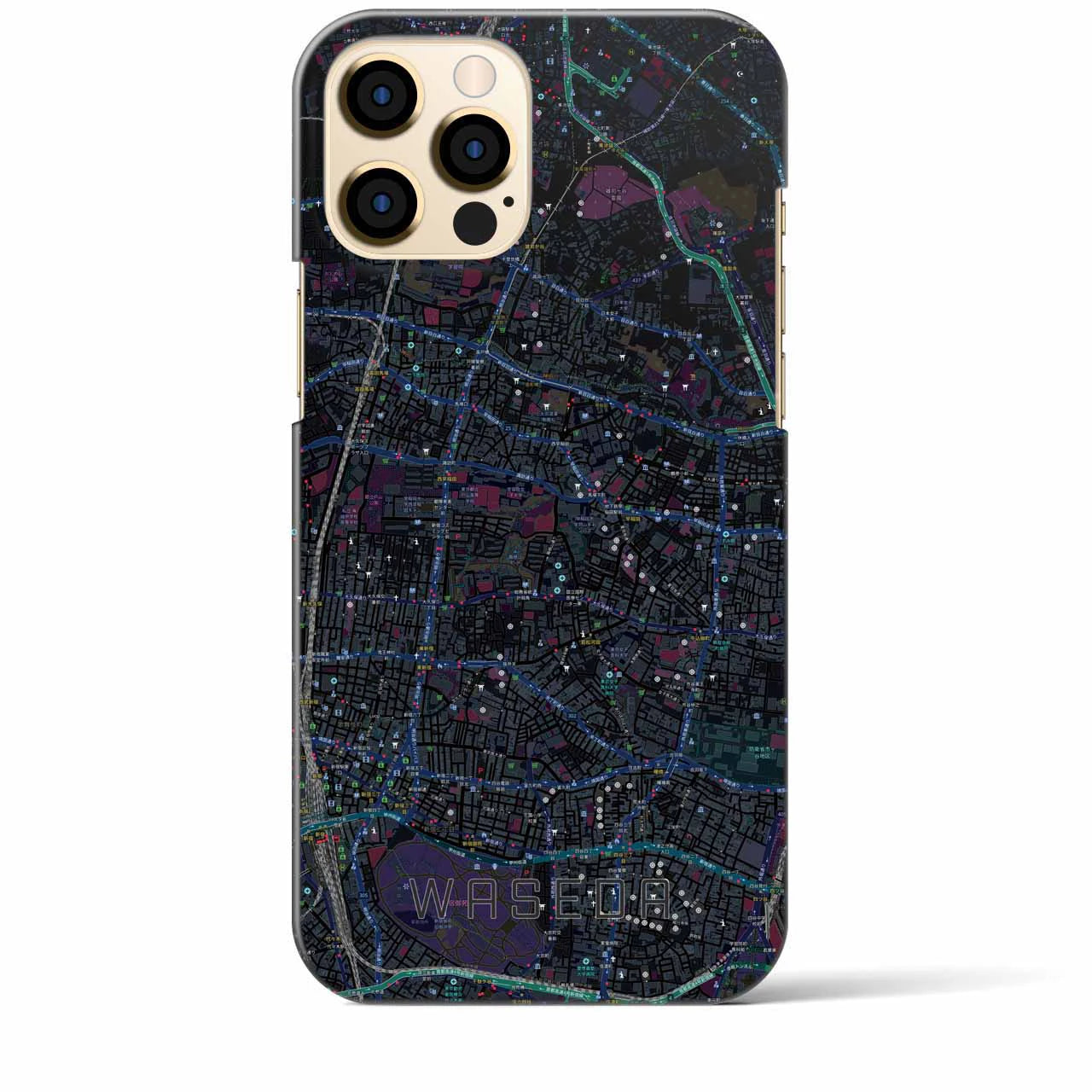 【早稲田2（東京都）】地図柄iPhoneケース（バックカバータイプ）