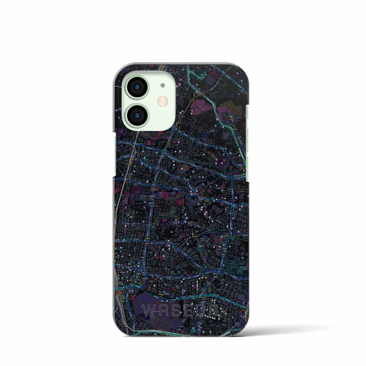 【早稲田2（東京都）】地図柄iPhoneケース（バックカバータイプ）